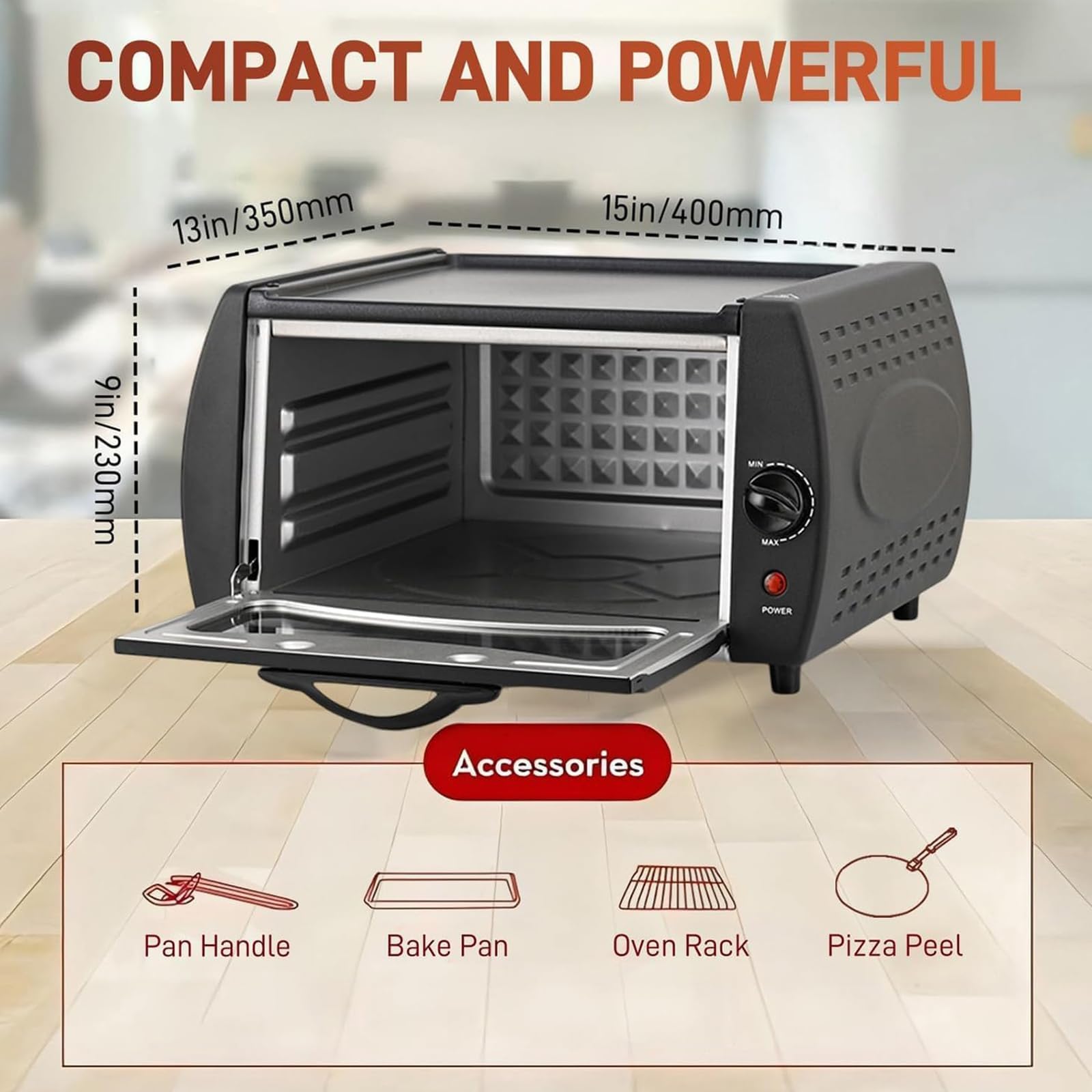 Mini Elektryczny Piec Tandoor, 15L Wielofunkcyjny Piekarnik Stołowy Do Pizzy Z Blachą Do Pieczenia, Regulacja Temperatury 50°C-400°c, Do Pieczenia, Prażenia, Grillowania