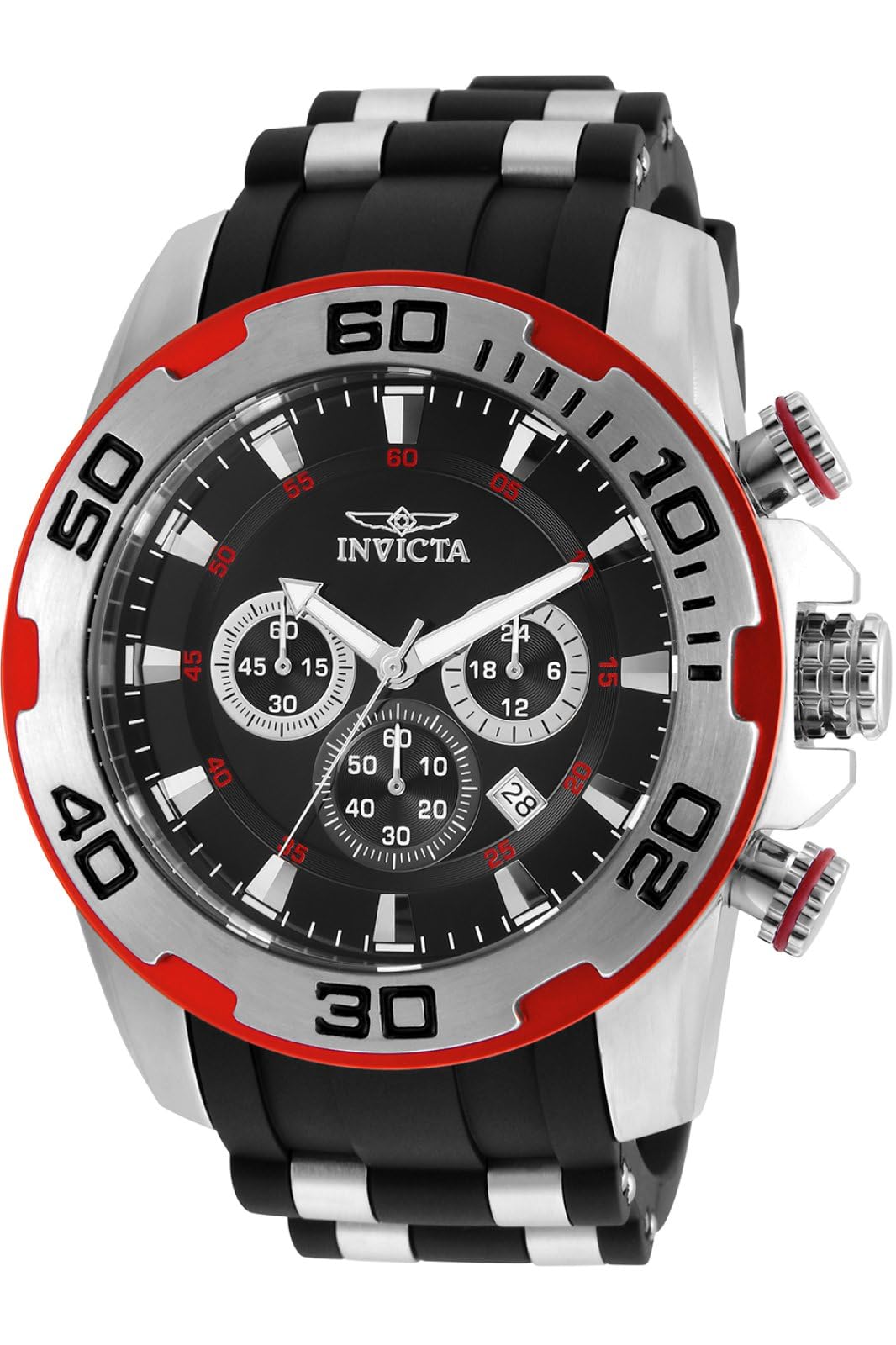 Invicta Silicone Pro Diver Analog Black Dial Men Watch-22307, Silver Band (B01EINSB46) Amazon Price History, Amazon Price Tracker