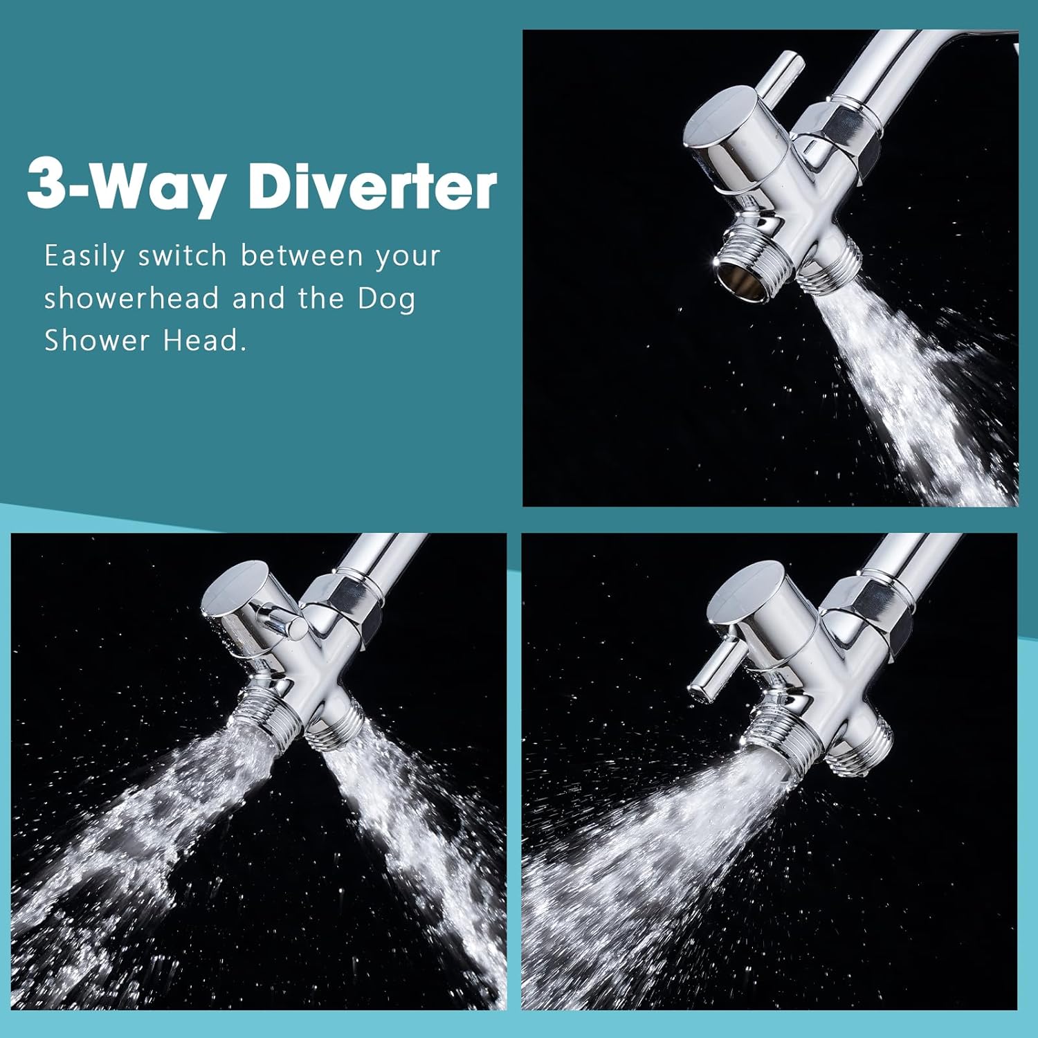 Dog 8.2ft Pup Shampoo Dispenser Jet Attachment to Shower Head Washing, 8-Setting High Pressure Pet Wash Cleaning Sprayer Bath for Bathtub Station, Adhesive Shower Holder, Indoor