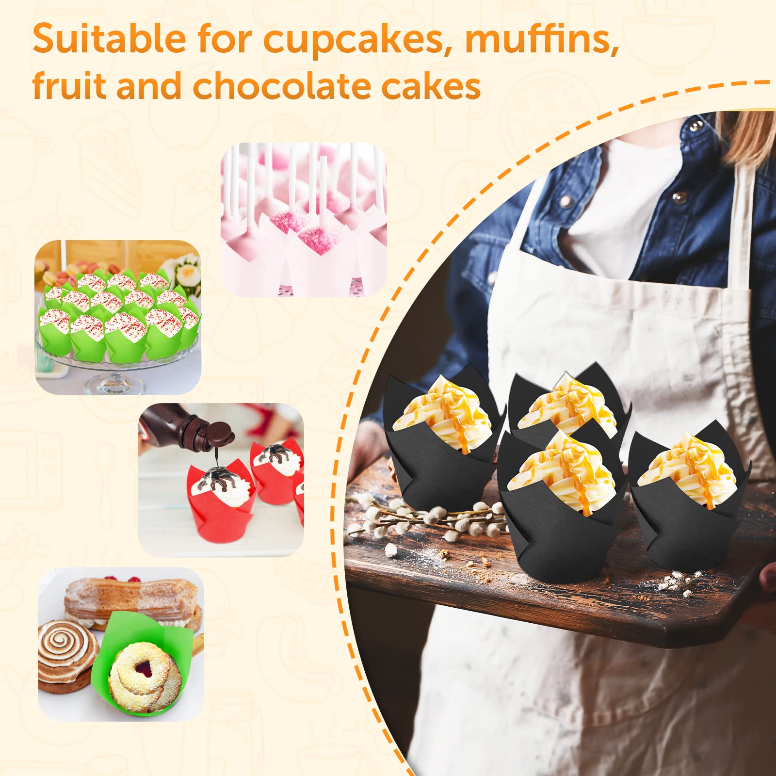 100 Moules à Cupcakes Papier Colorés - Caissettes Jetables Pour Gâteaux Et Muffins 100 Moules à Cupcakes Papier Colorés - Caissettes Jetables Pour Gâteaux Et Muffins