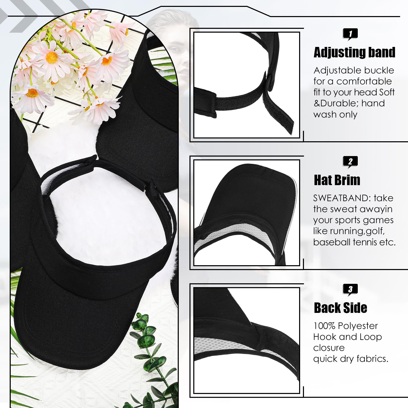 24 viseras a granel para mujer, sombrero de sol, viseras, sombreros, deportes, protección UV, visera para hombres, tenis, béisbol, golf, gorras a granel