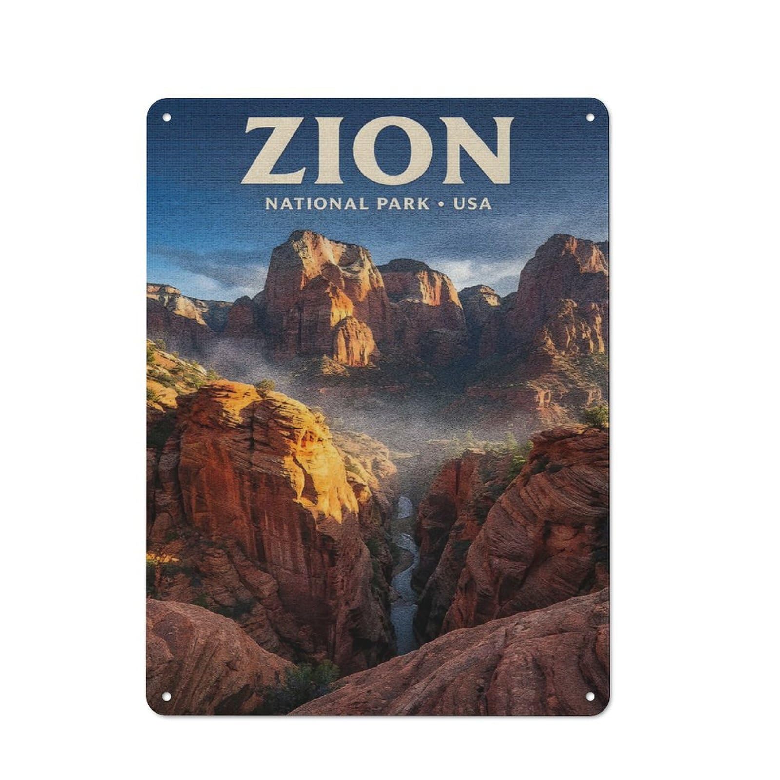 Classic Zion National Park Travel (2) Metal Sign 40x30cm, Classic Pub Decor for Diner, Restaurant, Shed Or Kitchen