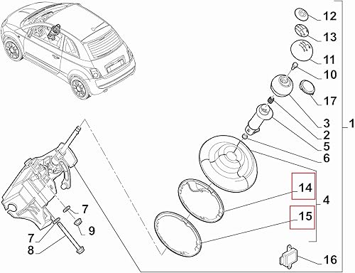 Miniatura 3 de Fydun Polaina de palanca, anillo de retención de arranque 71775051, repuesto para 500 500c 20092015