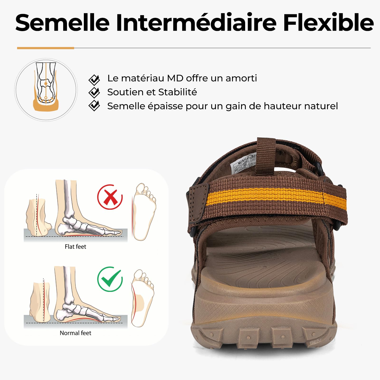 Mishansha Sandales Homme Bout Ouvert Antidérapante 39-46 EU | Chaussures de Sport, Trekking, Randonnée, Marche, Été