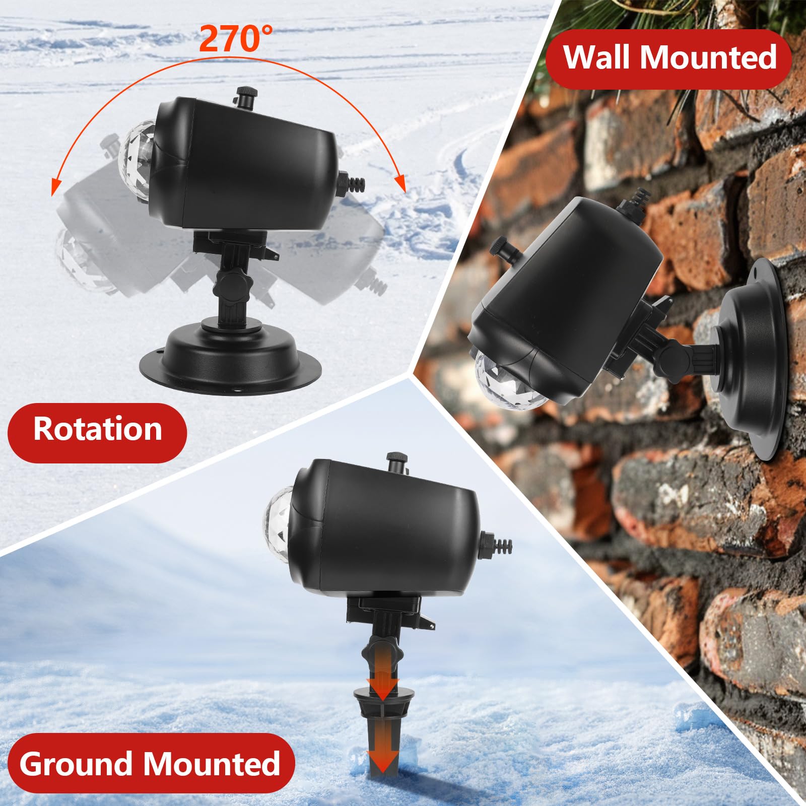 Diealles Shine Proyector Navidad Halloween, Proyector Luces Navidad Exterior y Interior, LED Proyector Copos de Nieve Lámpara de Proyección Navidad con Control Remoto