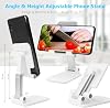 Cell Phone Stand, Folding Desktop Phone Stand, Angle Height Adjustable Cell Phone Holder, Desk, Office, Tablet Stand Compatible with All iPhone, iPad, Samsung, 4-10 Mobile Phone and Tablet