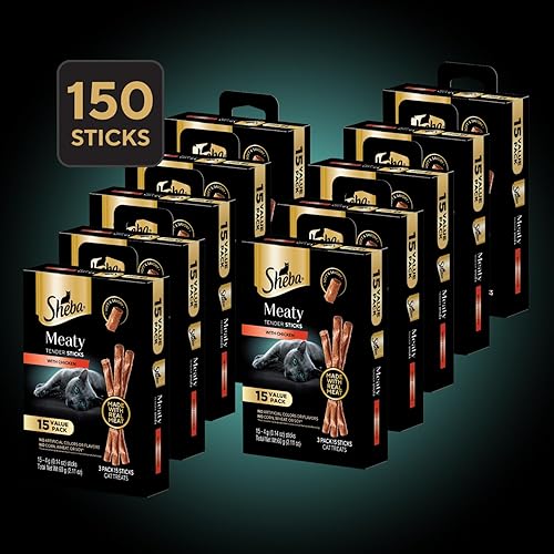 Miniatura 12 de Sheba Palitos tiernos de carne suave para gatos con sabor a pollo, atún y salmón, 0.14 onzas, 40 palitos