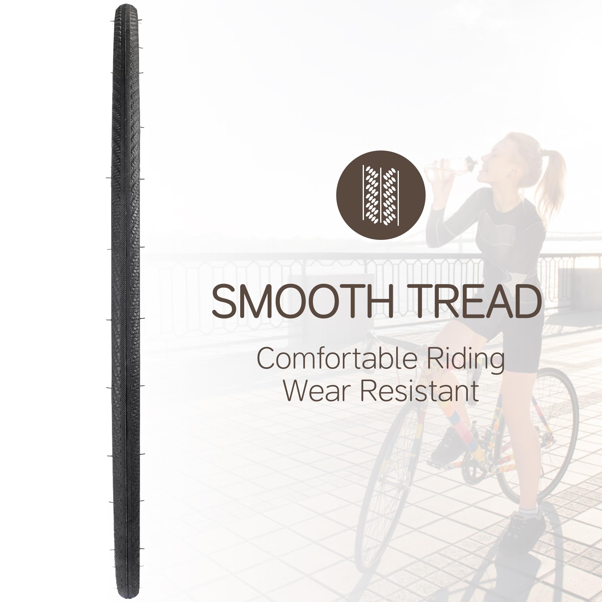 Pneumatico per bici da 700 x 25C/28C, antiscivolo, pieghevole, di ricambio, per tutti i terreni, confezione da 2 con leve per bici da strada