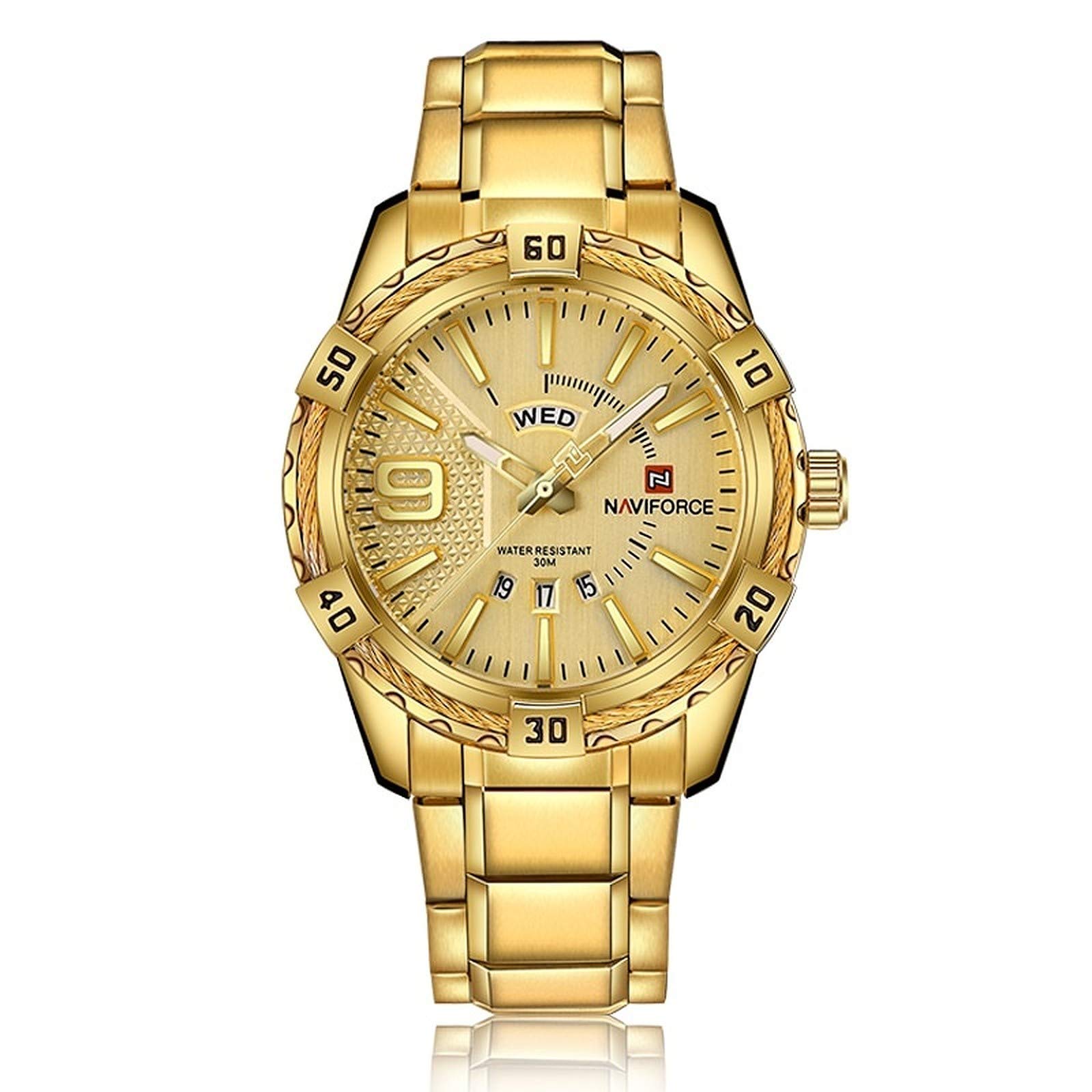 NAVIFORCE Watch Men Business Casual Date and Day Display Quartz Clock Military Sports Stainless Steel Waterproof Wristwatch (B08NT8QR3R) Amazon Price History, Amazon Price Tracker