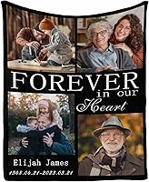 Vista 104 de Custom Memorial Blankets with Photo to Your Loved One's Memory, Memory Lane in Loving Memory Photo Blanket to Remind You of Your Beloved Ones 40x50