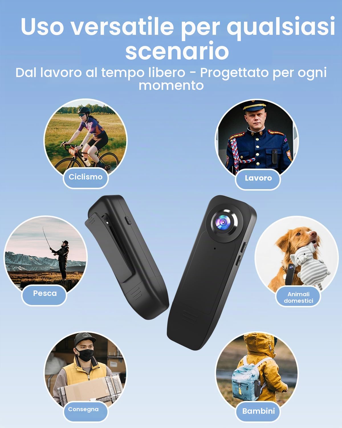 Bextgoo Body Cam, Mini Telecamera Spia Nascosta 1080P,Telecamera senza WiFi con scheda 64 GB Preinstallata，Bodycam con Batteria lunga durata da 1000 mAh, Movimento e Visione Nottu