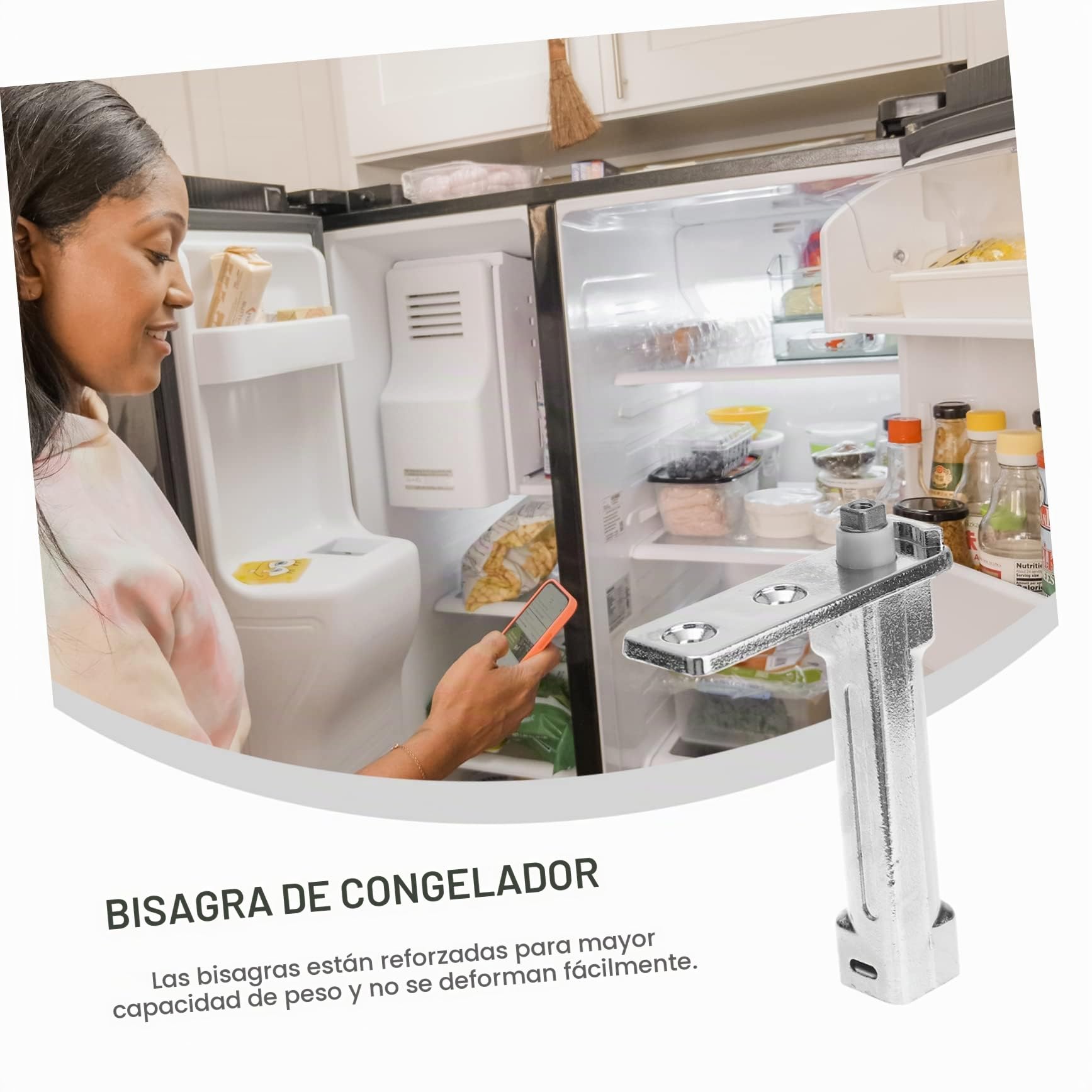 Bisagras Para Puertas De Congelador Aleación De Zinc 4.33X2.95X0.90In Accesorios Para Nevera Cierre Automático Rotación Silenciosa Y Resistente Para Reparación