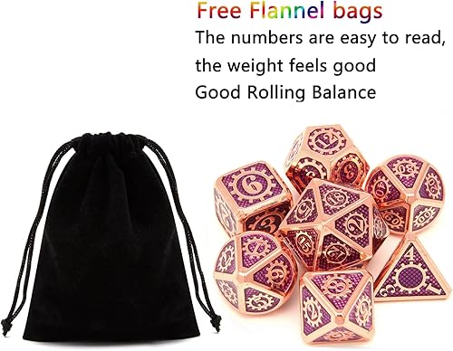 Miniatura 3 de Juego de 7 dados de metal para juegos de dados de D&D adecuados para juegos de dados DND como Calabozo y Dragón