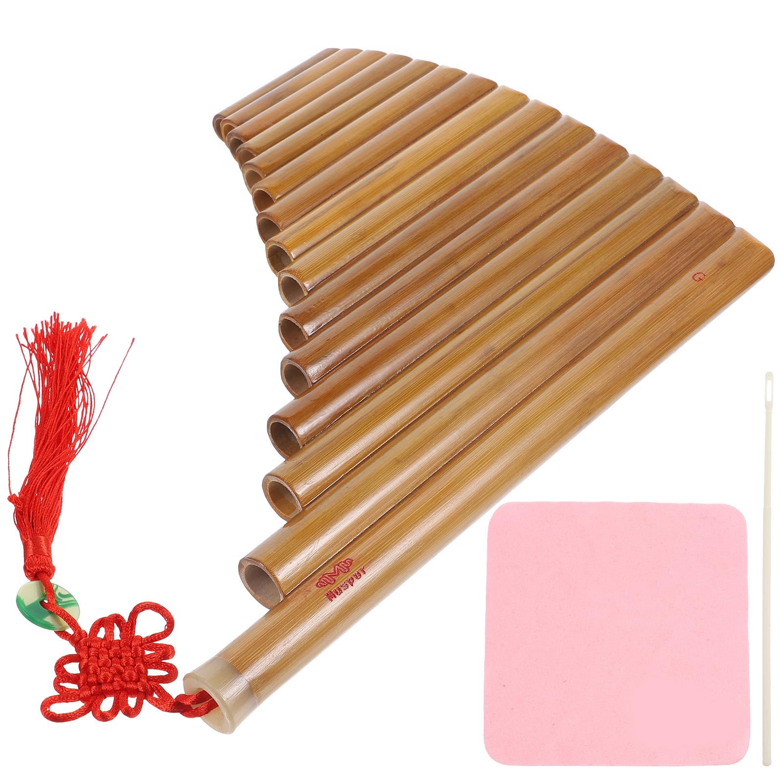 Kisangel Bambus Panflöte für Anfänger mit 15 Rohren Braun Klarer und Melodischer Klang Robust und Leicht Abgenutzt Traditionelles Musikinstrument für Zufällige Farbe Zufälliger Stil