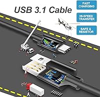 Vista 7 de Cable de carga para Nintendo Switch Fyoung, 9.8 pies de largo, de carga rápida, USB tipos A - C, cable de carga para Switch