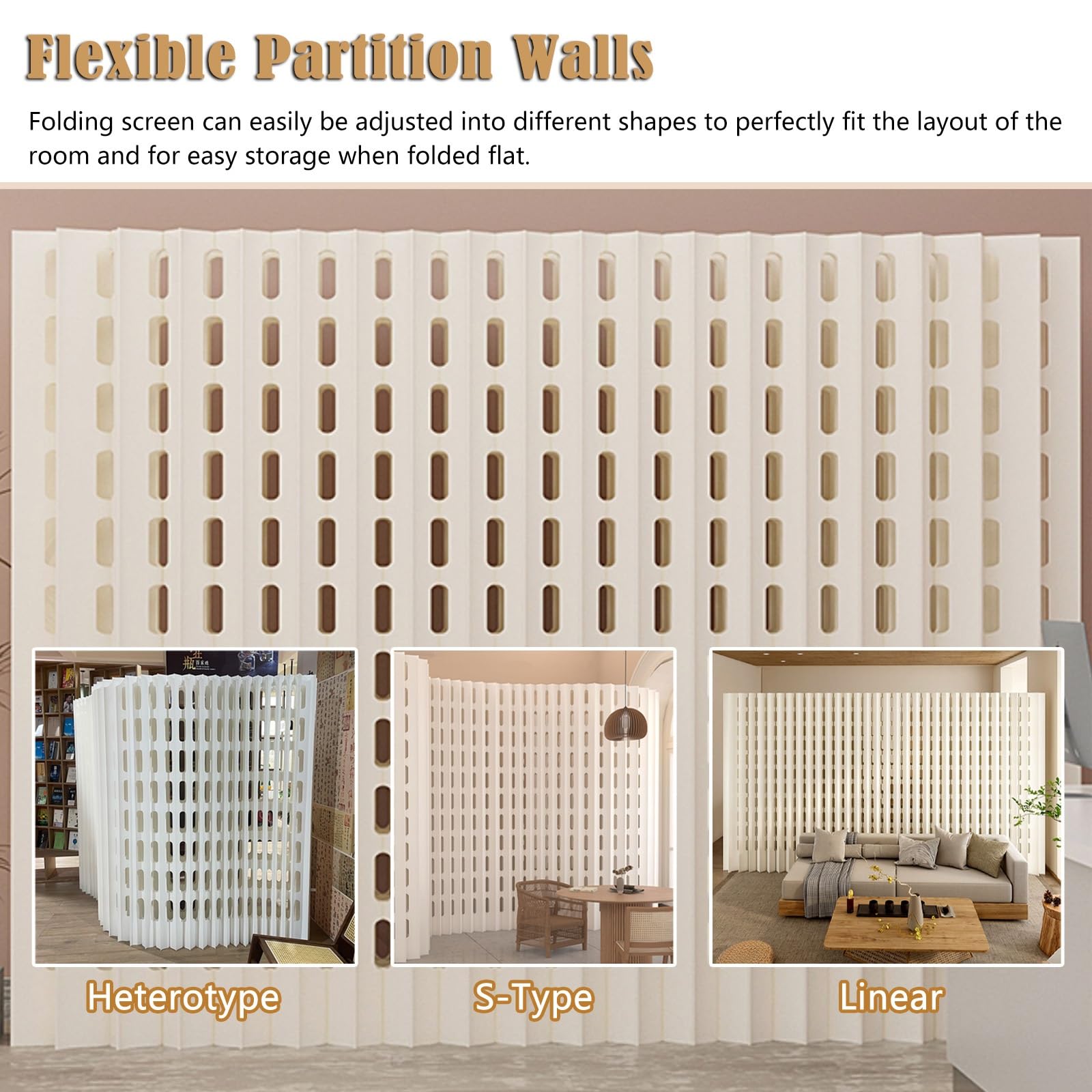 Divisorio Pieghevole 6 Pannelli Alto 180cm - Antracite - Per Privacy E Ambiente - 3