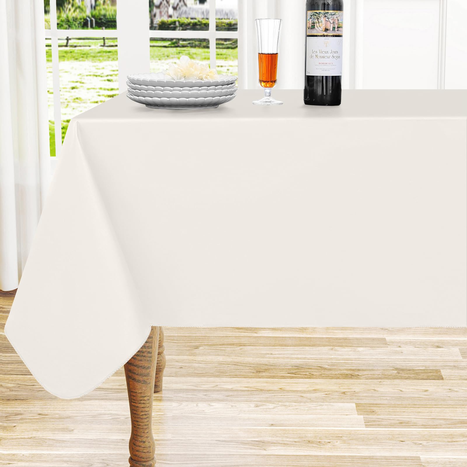homing Rectangle Vinyl Tablecloth Waterproof Spillproof Plastic Flannel Backed Table Cloth Wipe Clean Table Cover for Dining Buffet