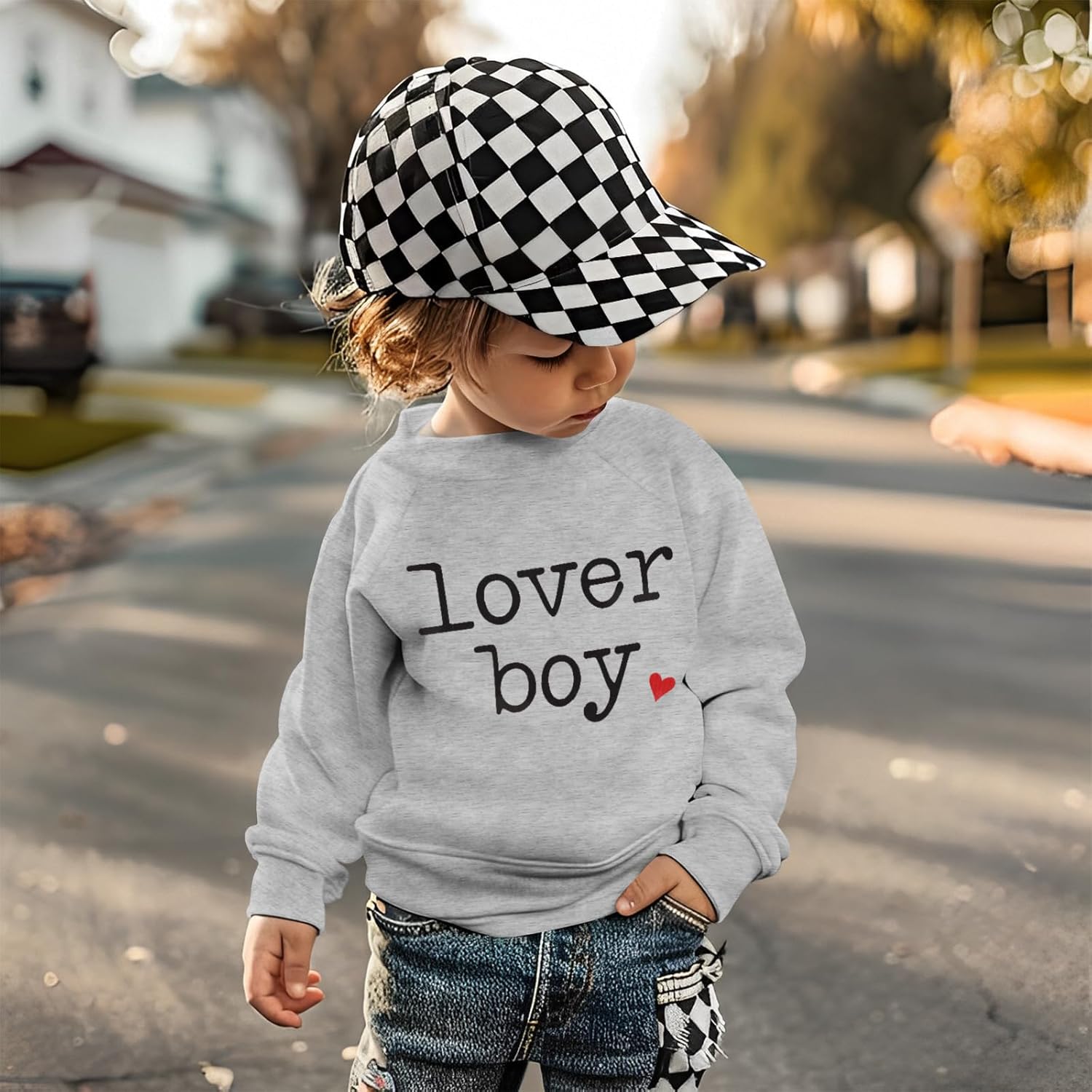 IZYJOY Toddler Baby Boy Valentine's Sweatshirt Boys Lover Heart Long Sleeve Shirts Crewneck Pullover Top - Image 4