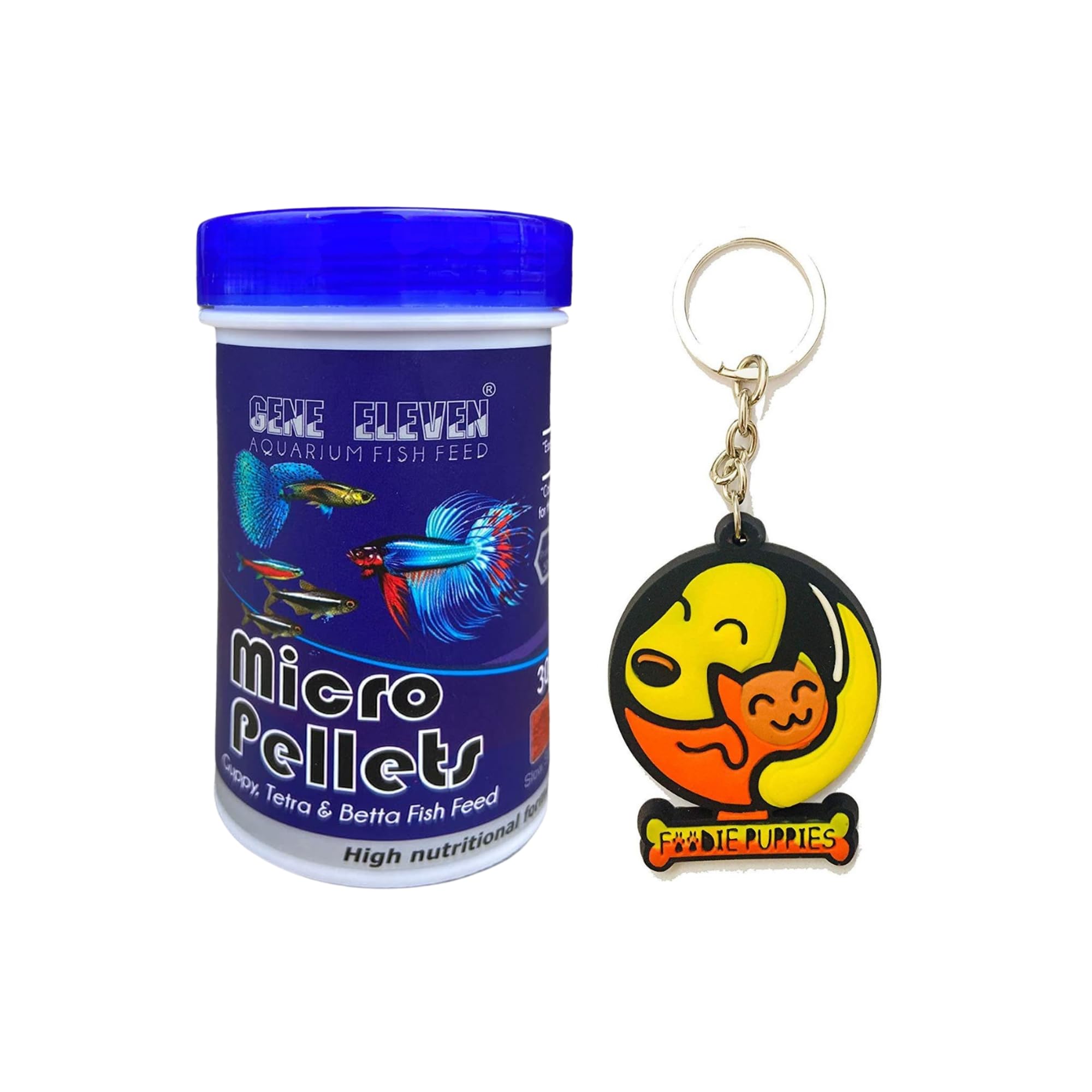 Foodie Puppies Gene Eleven Micro Pellets Fish Food - 30gm | Special Food for Neon Cardinal Tetras, Guppies, Betta Fish, Cichlids & Juvenile Tropical Fish Aquarium Fish Food with Free Key Ring (B08CDTCTRL) Amazon Price History, Amazon Price Tracker