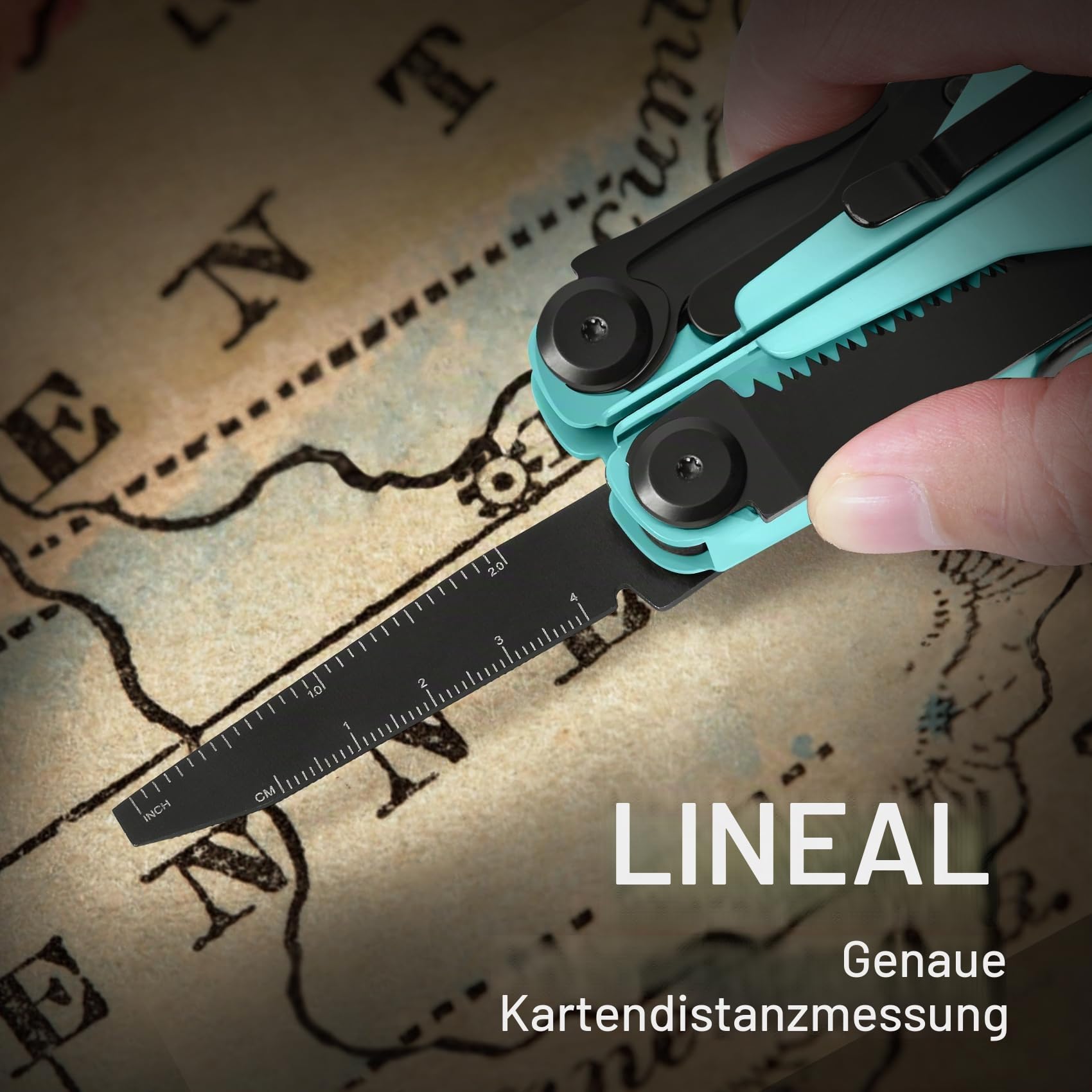 23-in-1-Multitool Geschenkbox, Multifunktionswerkzeug für Outdoor, Camping | Schraubendreher, Säge, Flaschenöffner, Zange, Coole Gadgets für Männer, Geschenk für Freund, Sohn, Vater, Ehemann, Seeblau