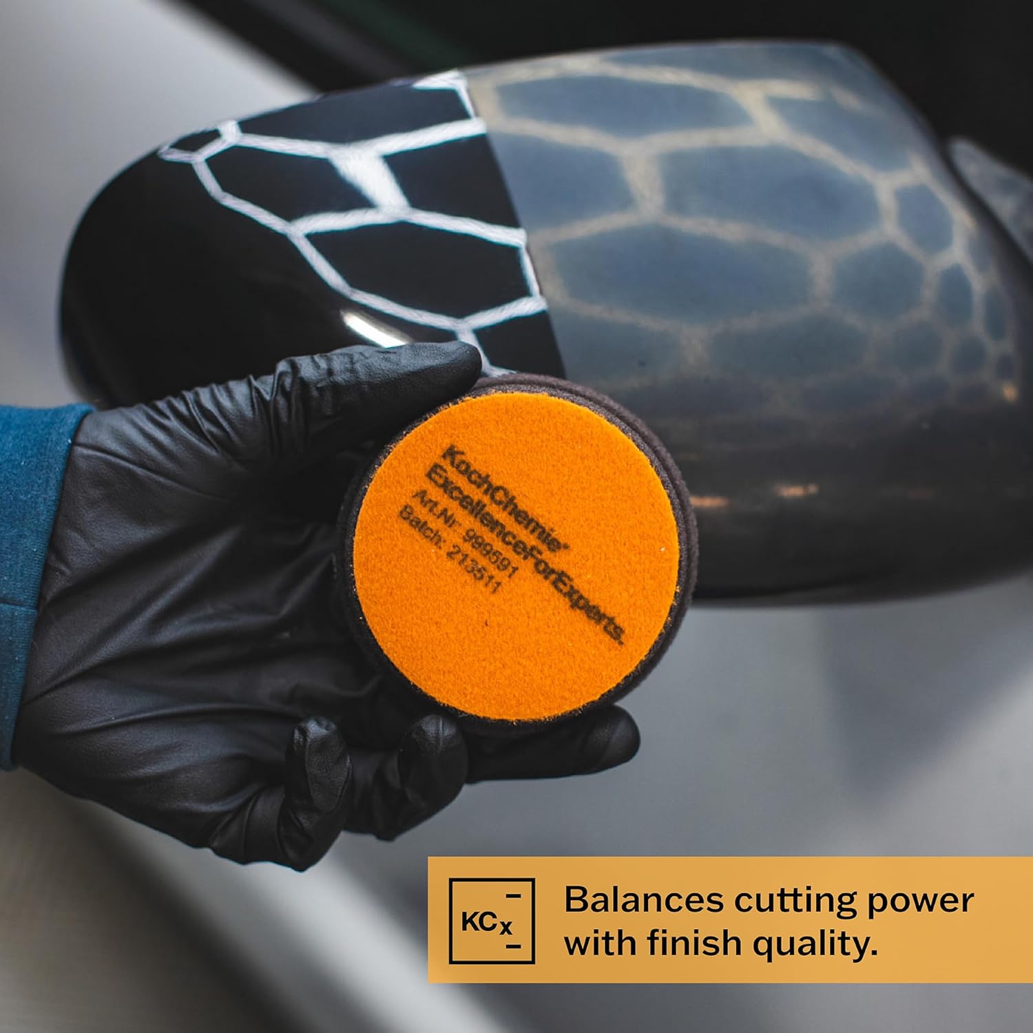 Koch-Chemie - One Cut Pad V2 - Medium Abrasive Sponge for Removing Moderate Weathering & Scratches; Low Torsion Forces & High Stability; Long-Lasting Compression Hardness (45mm x 23mm) (5-Pack)