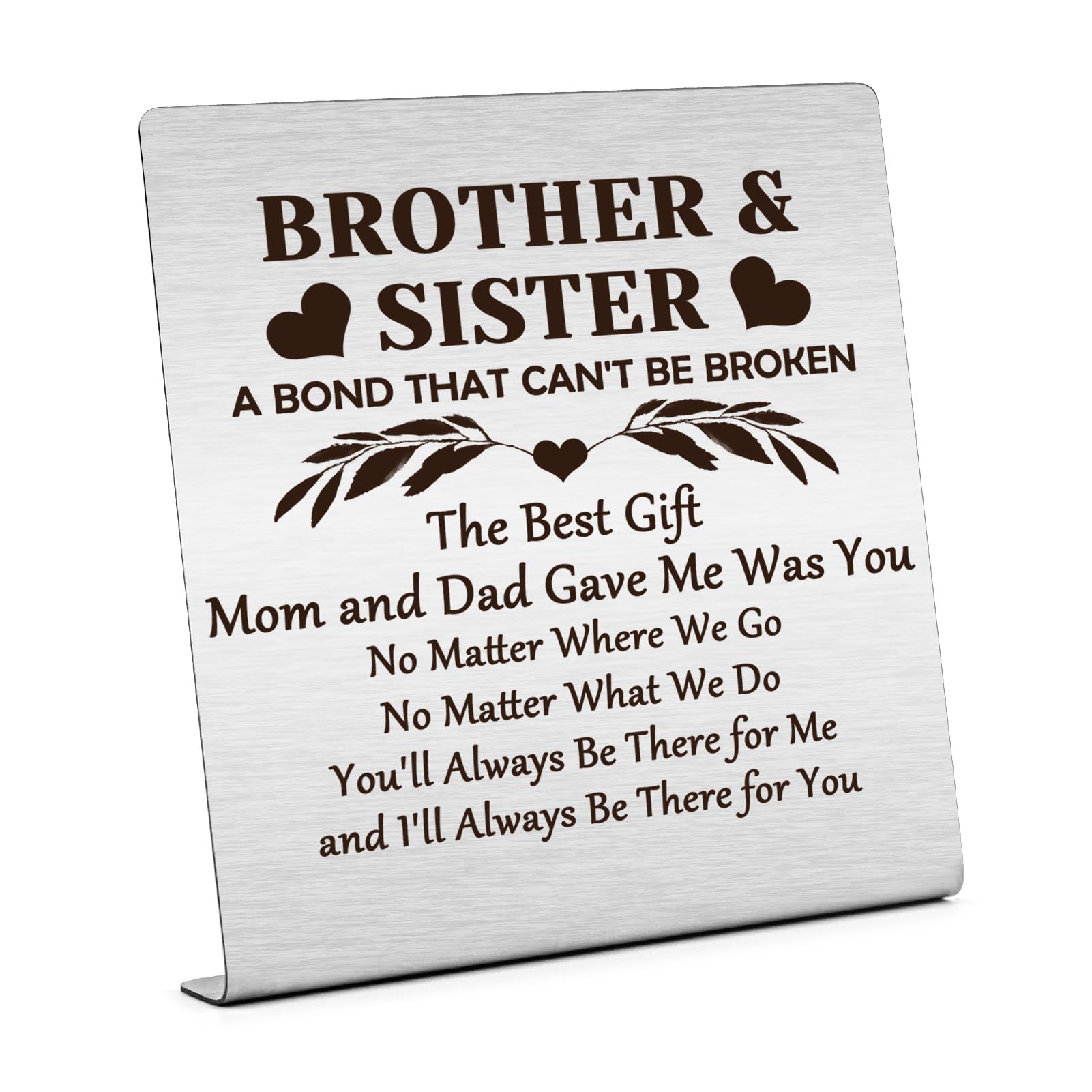 Sisters Gifts from Sister Brother Positive Desk Sign Gifts for Brother Sister Birthday Appreciation Present Inspirational Desk Decor