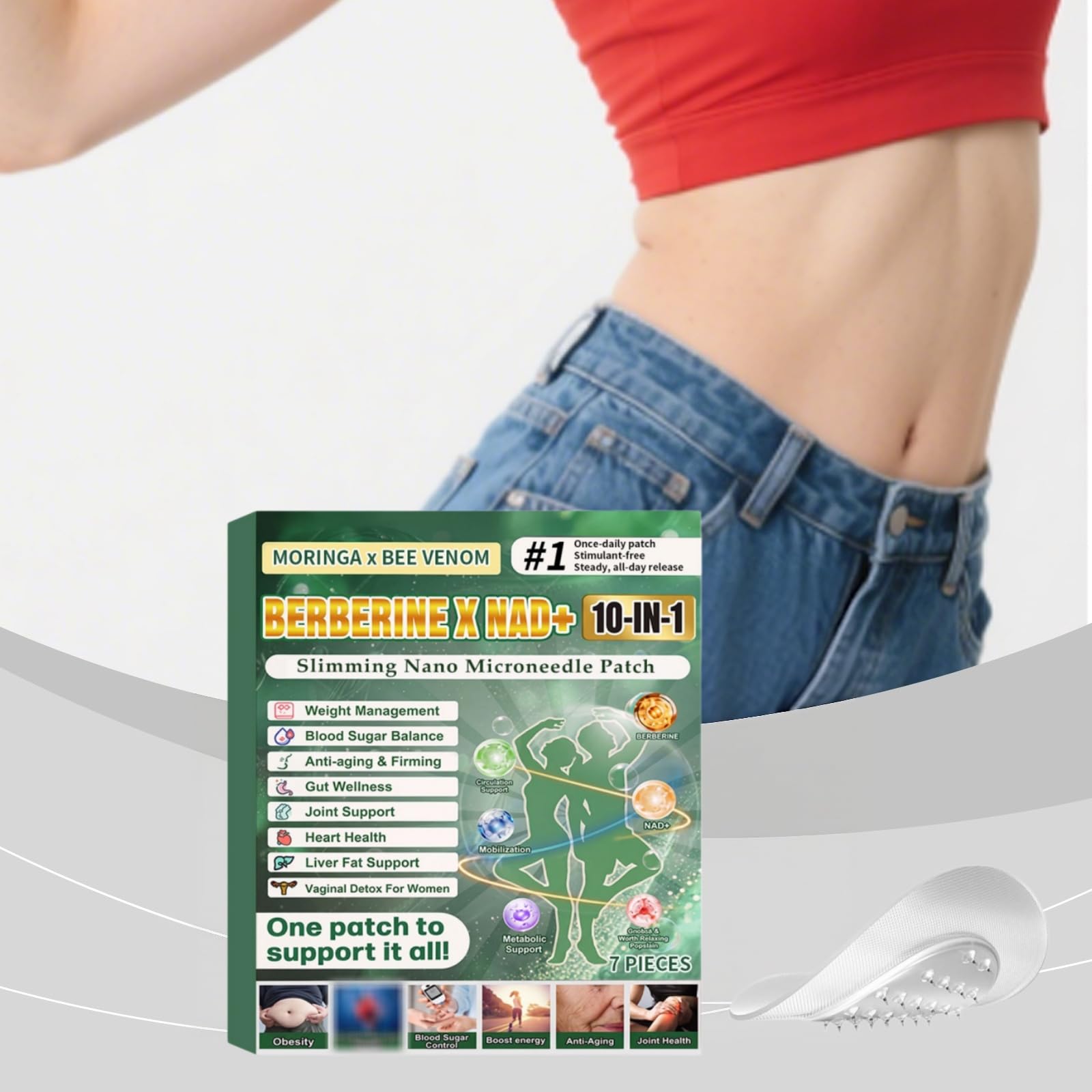 Patch Berberine Moringa - Perdita di peso naturale e dimagrante | Patch Berberine Moringa: 10 in 1 dimagrante – stimola il metabolismo, frena voglie, energia sostenibile