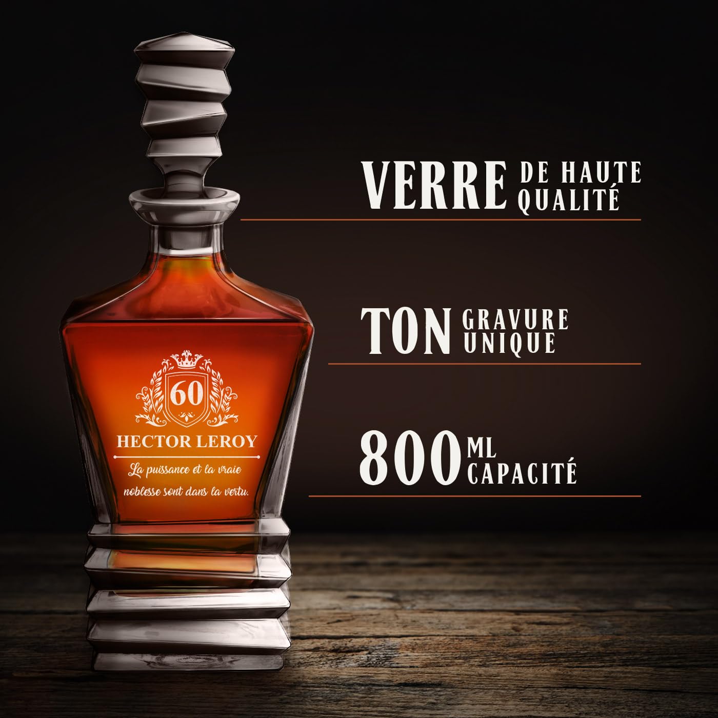 Maverton Ensemble à whisky pour homme, Carafe et 2/4/6 verres | Motif géométrique, Set élégant pour lui, Ensemble à whisky avec personnalisation, Carafe et verres uniques, Style