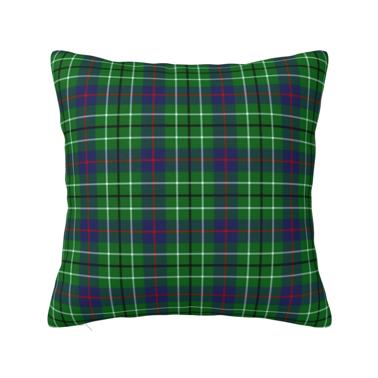 Scottish Clan Duncan Tartan Plaid Pillowcase 22"x22"