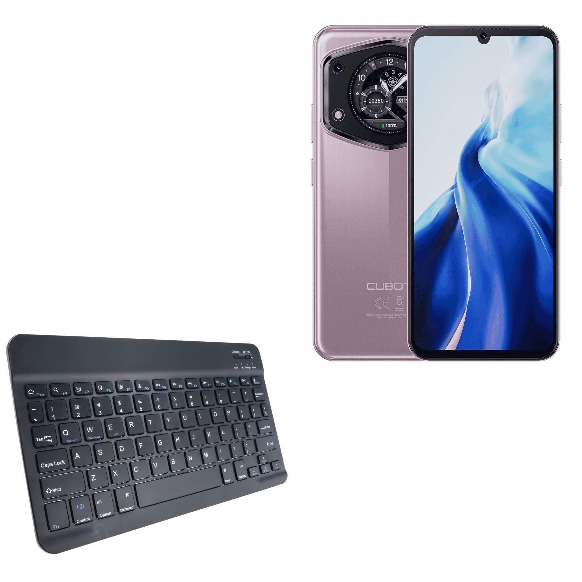 BoxWave Keyboard Compatible with Cubot A30 - SlimKeys Bluetooth Keyboard, Portable Thin with Chiclet-Style Keys - Jet Black