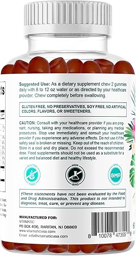 Miniatura 9 de Vitamatic 2 paquetes de gomitas de colágeno hidrolizado con vitamina C, zinc y biotina, 200 mg - 60 gomitas (total 120 unidades)