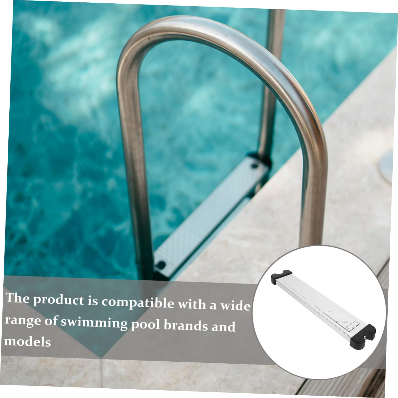 Marche de Piscine en Acier Inoxydable 304 Antidérapante pour Échelle de Piscine Extérieure Pièce de Rechange Solide et Résistante à l'eau Compatible Échelles