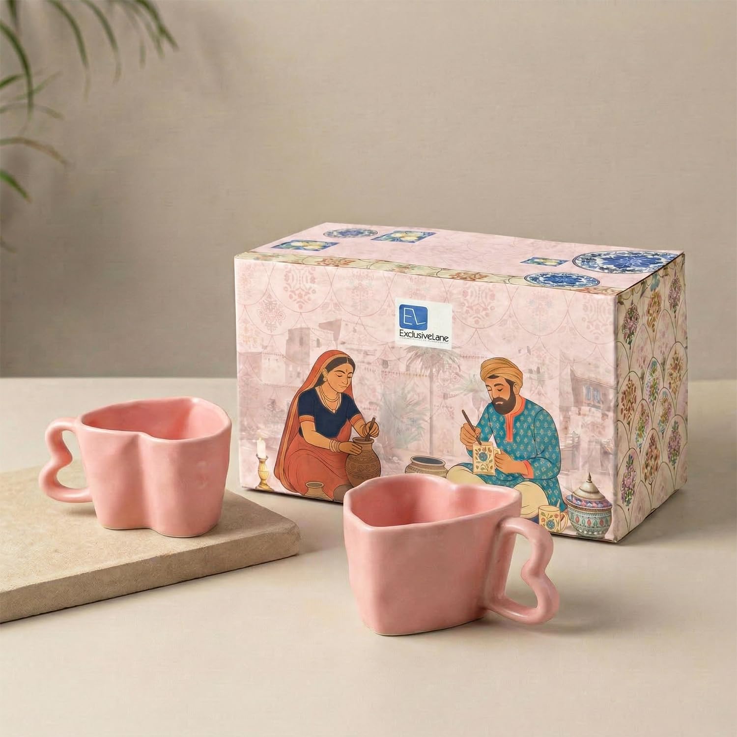 Colourful Hearts Ceramic Coffee Mugs - Set of 2 -15