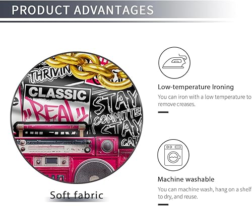 Miniatura 8 de HANYING HY070YL - Telón de fondo de hip hop de los años 90, música clásica retro, música rock, fotografía de moda, pancarta de fiesta de graffiti