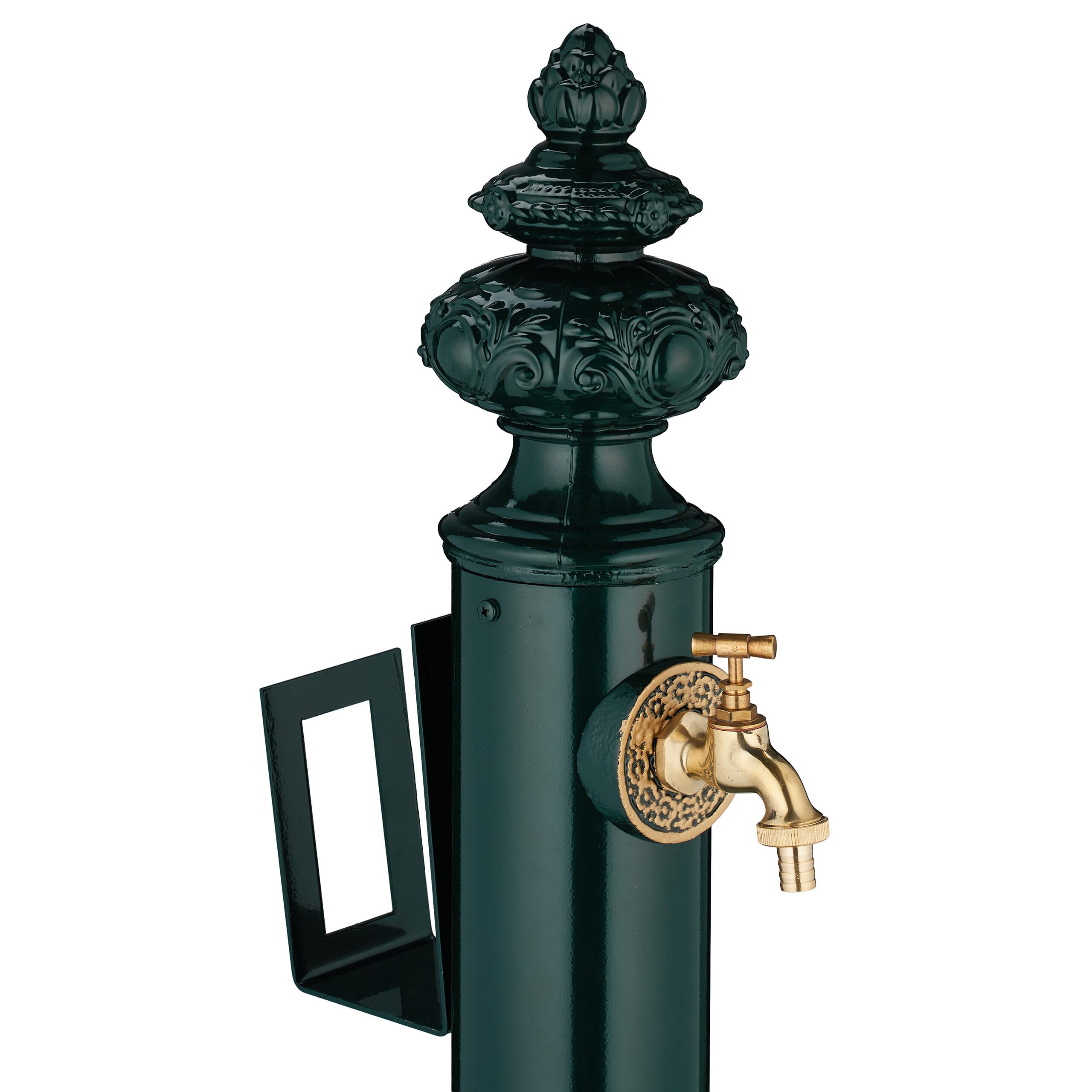 Relaxdays Fontaine extérieur pour Le Jardin ou la terrasse, Robinet, bac, Support pour Tuyau, HLP 87x26x43 cm, Vert