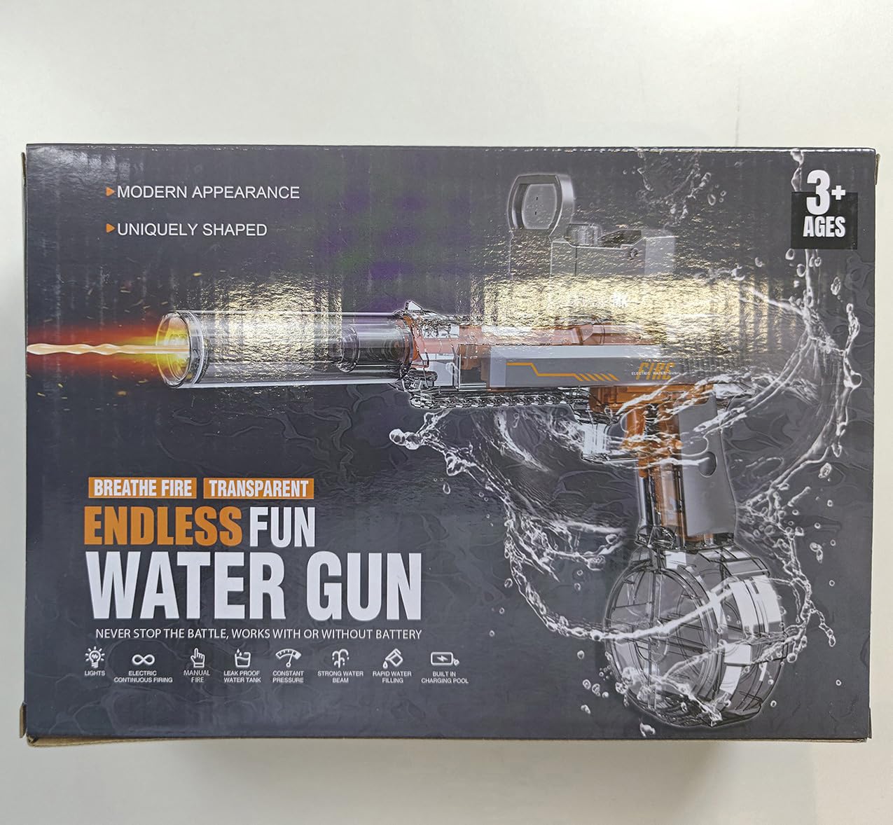 Pistola Ad Acqua Elettrica Con Luci Led Per Bambini E Adulti | Fucile Ad Acqua Automatico A Lunga Gittata, Giocattoli Da Esterno E Da Spiaggia, Regali Per Ragazzi Ragazze (Eagle 2 Pezzi)