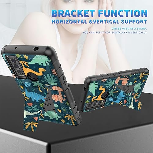 Miniatura 44 de AT&T Calypso 2 (U319AA) Funda con protector de pantalla de vidrio templado resistente con función atril integrado para debut de críquet, ciervo