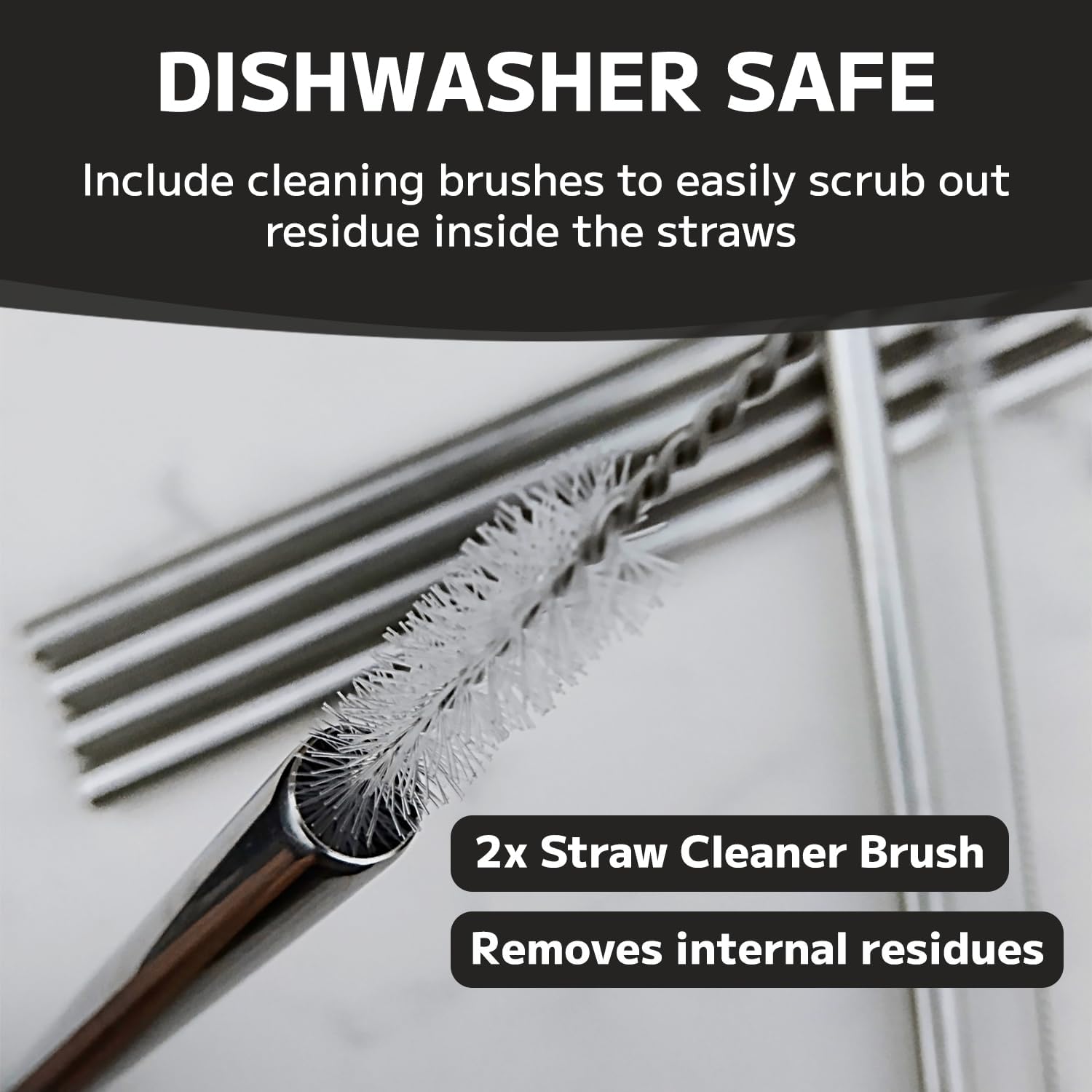 MIMORE Metal Straw for Owala 40 oz - 6 PCS Satinless Steel Straws Compatible with Owala Straw Replacement - Resuable & Dishwasher Safe - Image 4