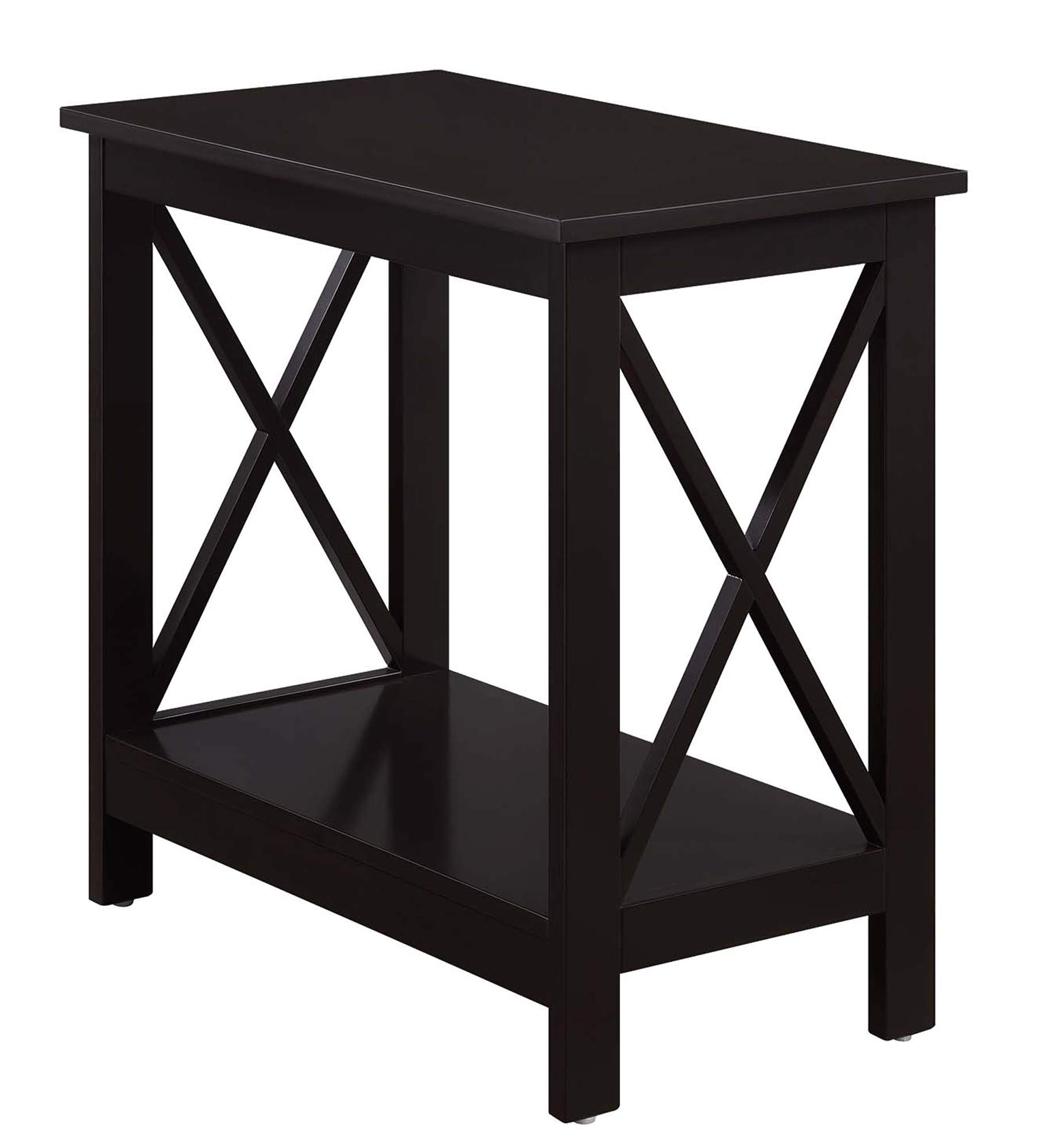 Convenience Concepts Oxford Chairside End Table with Shelf, Espresso