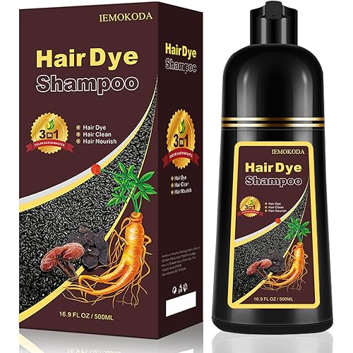 Blonde Brown Hair Dye Shampoo 3 in 1, Instant Hair Color Shampoo for Women Men, Natural Color Shampoo Hair Dye, Grey Hair Coverage in Minutes, Herbal Formula (17.6 FL OZ)