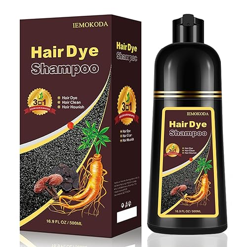 Vista 9 de Champú para teñir el cabello Cherry Brown 3 en 1, champú mágico de color marrón rojizo para mujeres y hombres, champú para teñir el cabello marrón