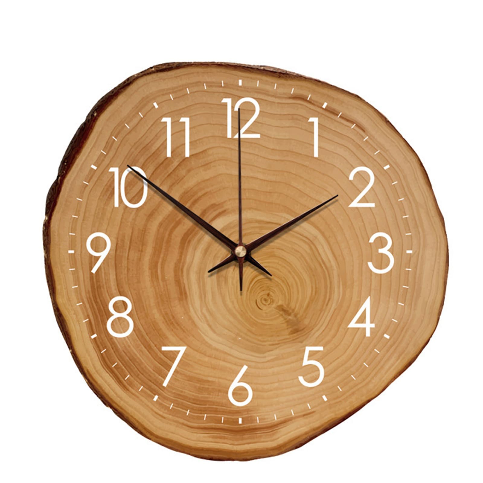 Sohodoo Farmhouses Wood Grains Annual Rings Wall Clock,Annual Ring Tree Stump Design,Quiet Quartzs Not Ticking Battery Operated for Living Room Decors Wall Clock