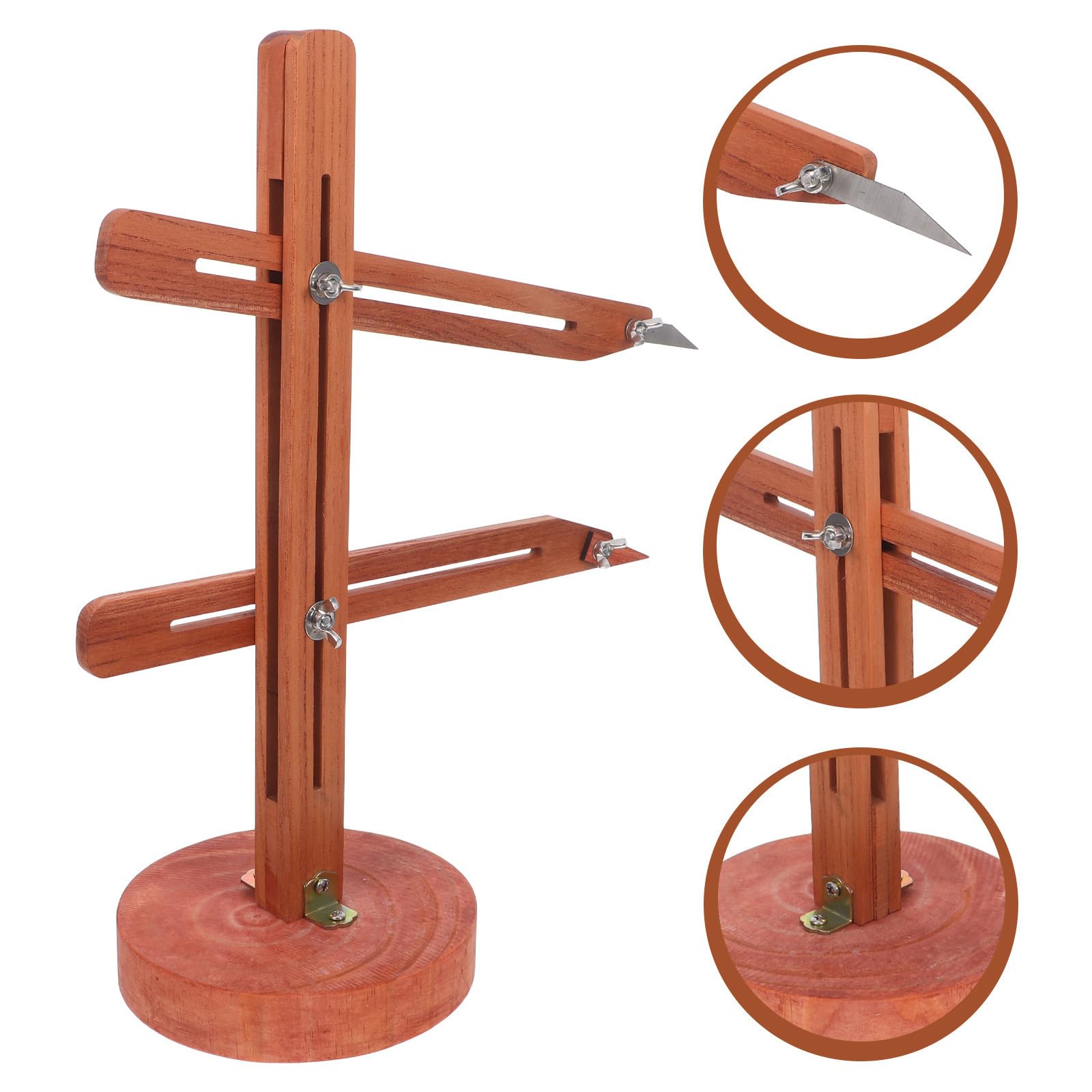 TEHAUX Herramientas de Medición para Artistas Profesionales y Principiantes Calibre de Torno de Alfarería Ajustable, Centrado y Posicionamiento Preciso para Cerámica de Madera