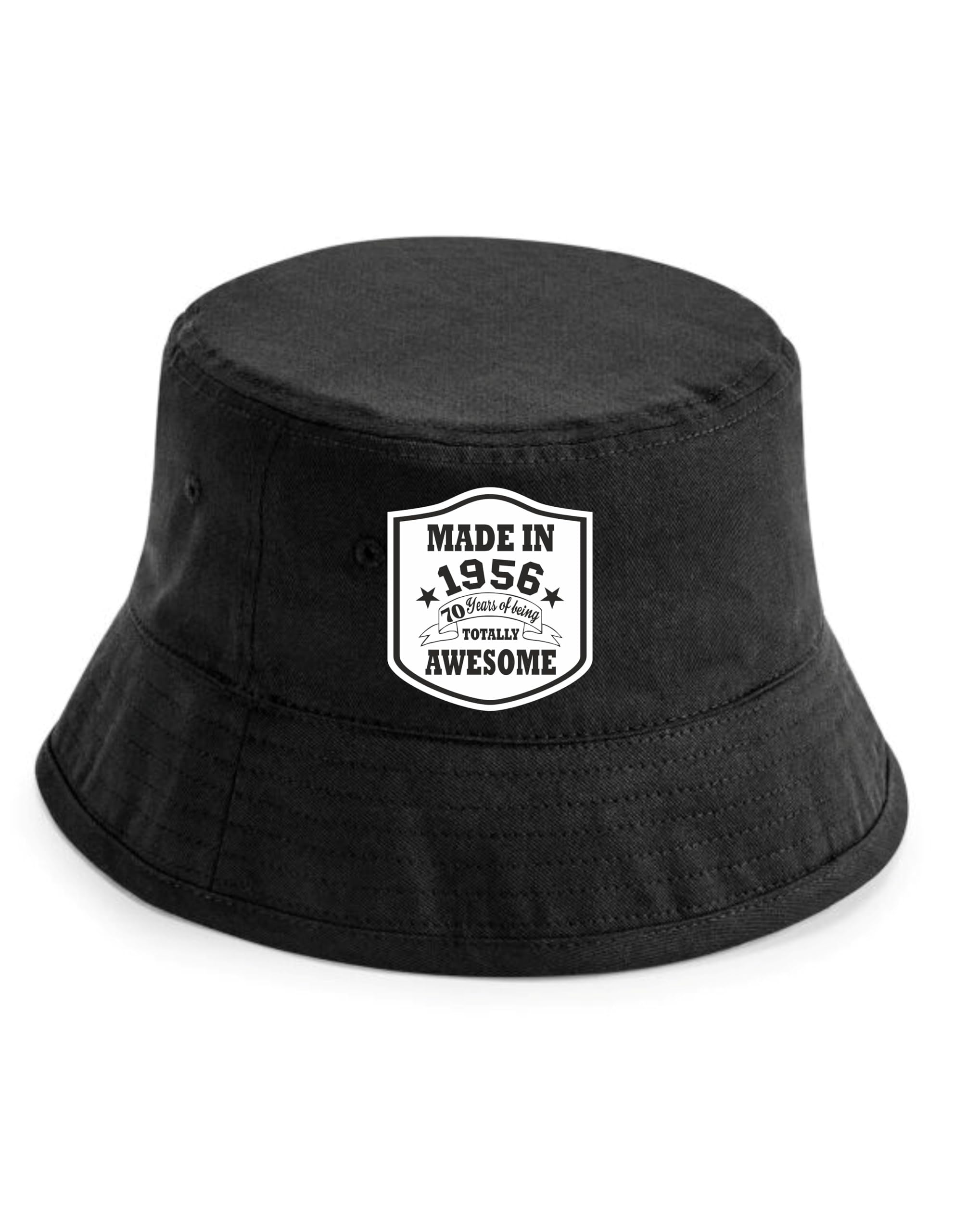 Print4U Totally Awesome Made in 1956 Bucket Hat 70th Birthday Age 70 Men Ladies Black SM