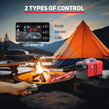 Diesel Heater, 12V 8KW Diesel Air Heater, All-in-One Portable Diesel Parking Heater with Remote Control & LCD Display, Fast Heating for Car RV Boat Truck Trailer Tent Garage