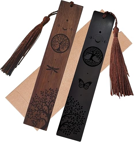 Amazon.com: CRASPIRE Wood Bookmark 2 Colors Tree of Life Engraved Book ...