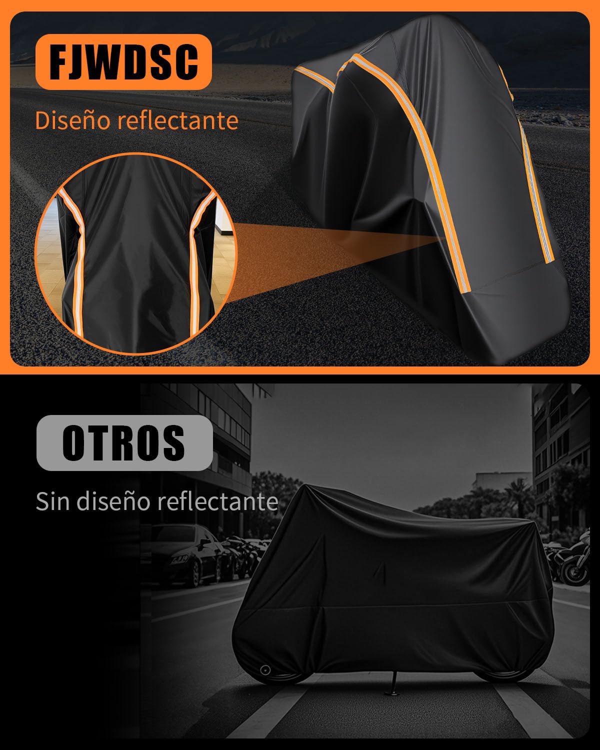 Funda Moto Impermeable Totalmente Cerrada, 245 x 115 x 135 cm | Protección Integral de 360°, Prueba de viento y Polvo, Protección UV, Material Oxford 420D para Scooter Ciclomotor Motocross