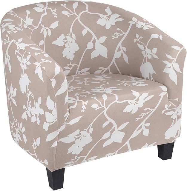 Souarts Tub Chair Covers Stretch Slipcover for Armchairs Elastic Printed Bucket Seat Cover Sofa Protector Washable Removable Furniture Protector for Bar