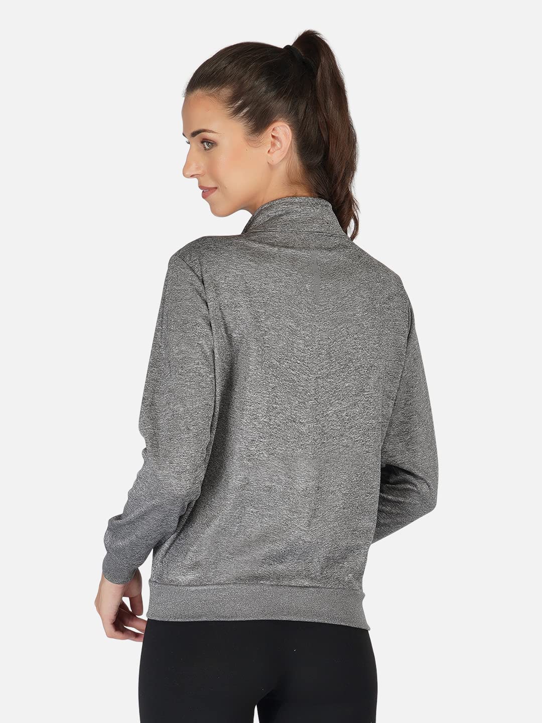 UZARUS Women's Sports Gym Training Jacket Grey - Image 4 thumbnail