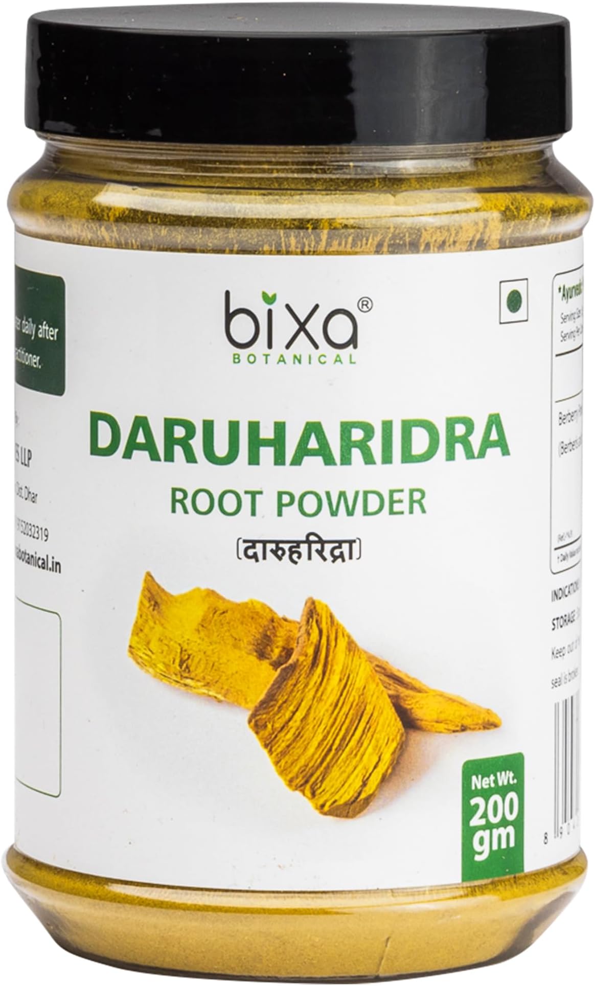 Daruharidra Powder 200Gm (DaruHaldi/Berberis Aristata | Berberry Root) Supports Healthy Liver and Kidney Functions Bixa Botanical